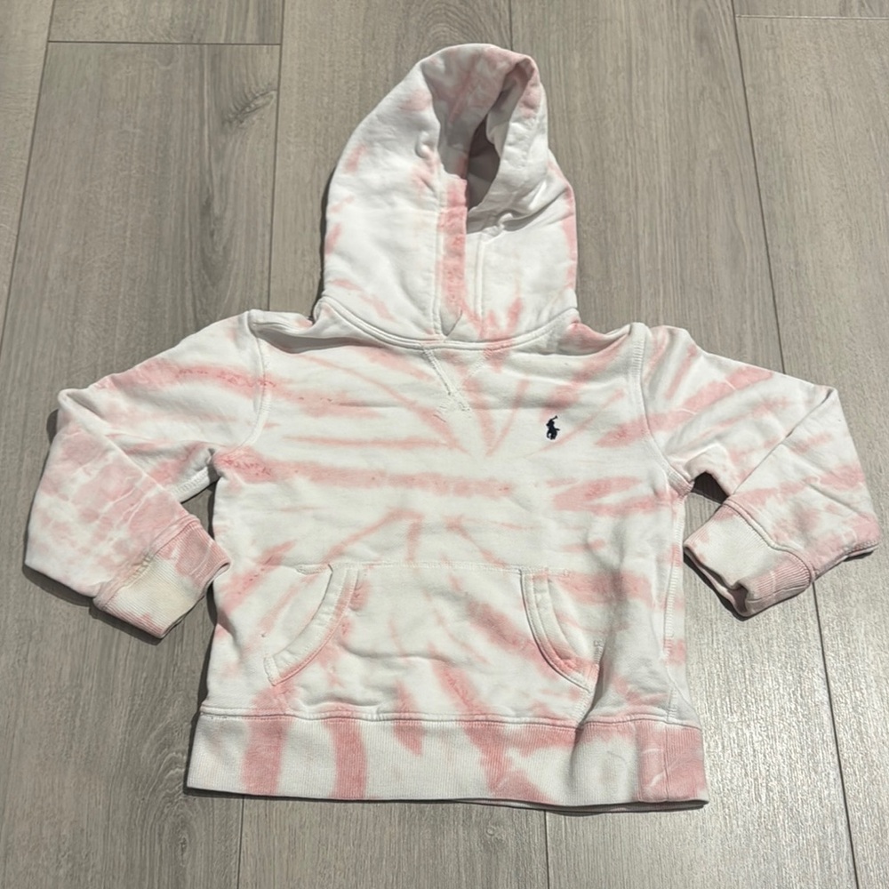 Kids Pink Tie-Dye Polo hoodie